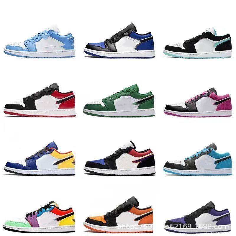 Putian AJ1 low-top fujiwaro Lightning hook smoky gray university blue low North Carolina blue men's and women's basketball shoes