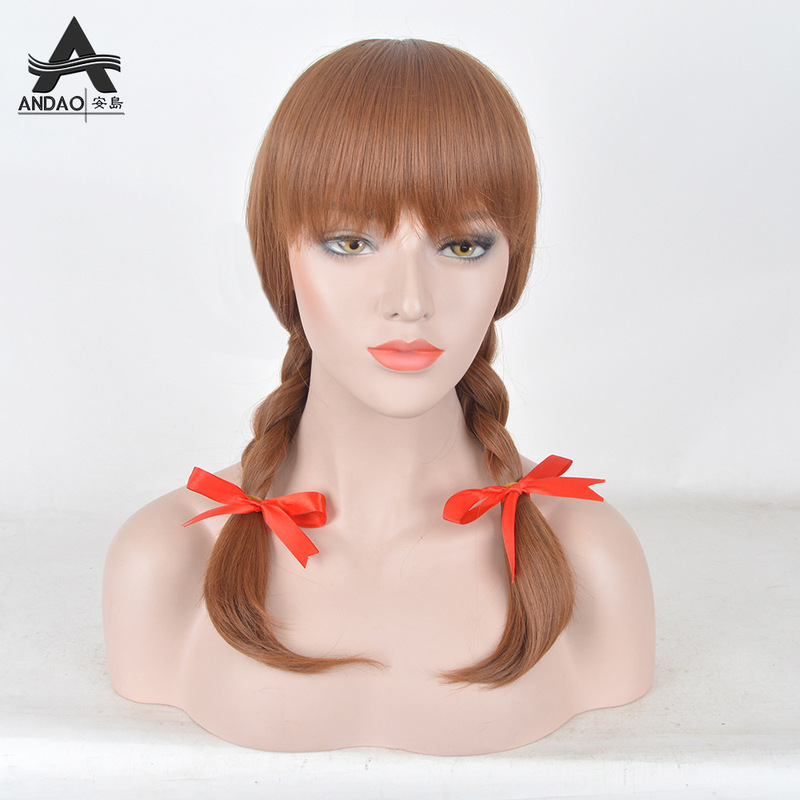 Factory Direct sale horror movie [Annabel] horror doll cosplay light brown braid wig head