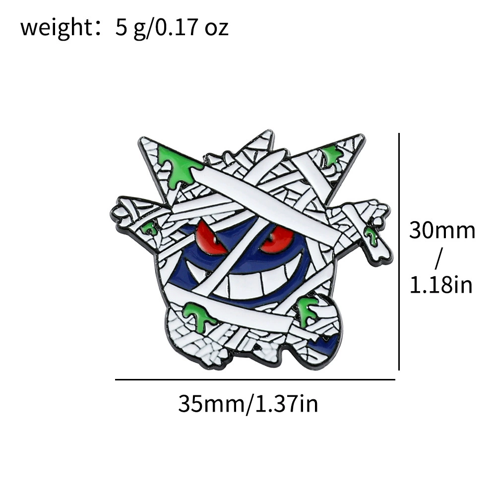 Японская мультфильмовая анимационная брошь粉 Pokémon Pokémon Geng Gui Pikachu Elf Backbone Badge