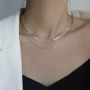 小众双层s925纯银锁骨链