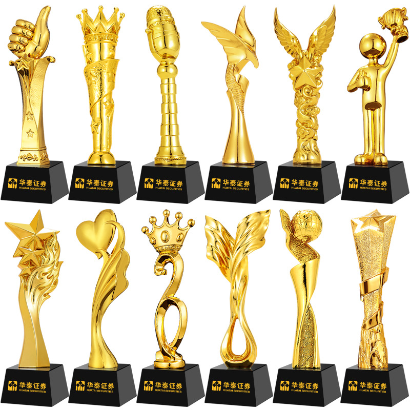 Trofeo de cristal personalizado con estrella de cinco puntas y gesto de pulgar hacia arriba, hecho de metal y resina, para danza, empleado destacado, reunión anual, premio de honor.