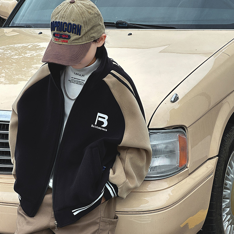 2024 New Loose Jacket, Spring and Autumn Versatile Cardigan, Boys' Handsome Hoodie, Baseball Jacket_voghion.com