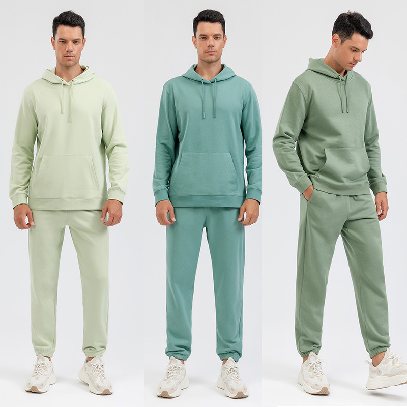Otoño e invierno nuevo europeo y americano de dos piezas transfronteriza casual deportes con capucha sueltos suéter pantalones traje impreso logotipo