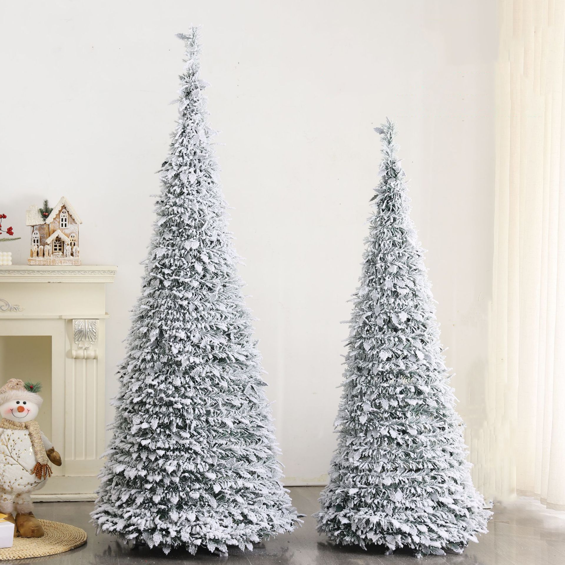 Nuevo árbol de Navidad transfronterizo 180CM PVC plegable árbol de Navidad blanco decoración luminosa simulación de árbol de Navidad al por mayor