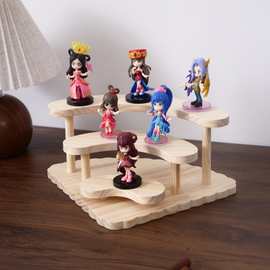 跨境亚马逊桌面盲盒手办收纳展示架阶梯式多肉玩偶摆摊陈列架