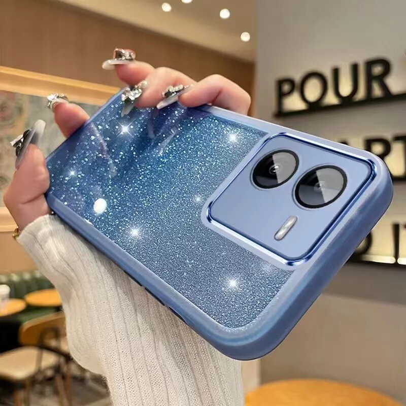 Suitable for Vivox300 Mobile Phone Case, New Glitter Powder S60 Silicone Anti-Fall Soft Case Iqooz11 Popular Iqoo15 Female Model Suitable for Vivox300 Mobile Phone Case, New Glitter Powder S60 Silicone Anti-Fall Soft Case Iqooz11 Popular Iqoo15 Female Model