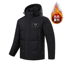 冬季新款羽绒服中国红二开时尚国旗保暖潮流情侣外套男