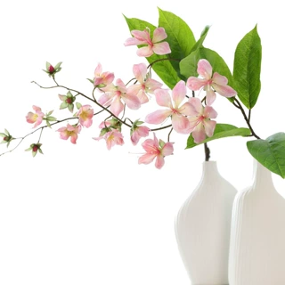 仿真花 垂丝茉莉花绢花海棠单支轻奢假花家居室内造景装饰花