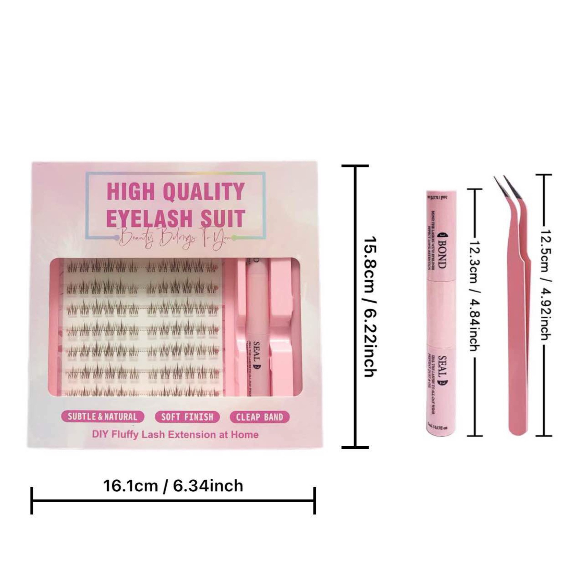 Conjunto de pestañas falsas transfronterizas de gran capacidad nuevos productos negros marrones pestañas de sol segmentación pestañas falsas perezosas