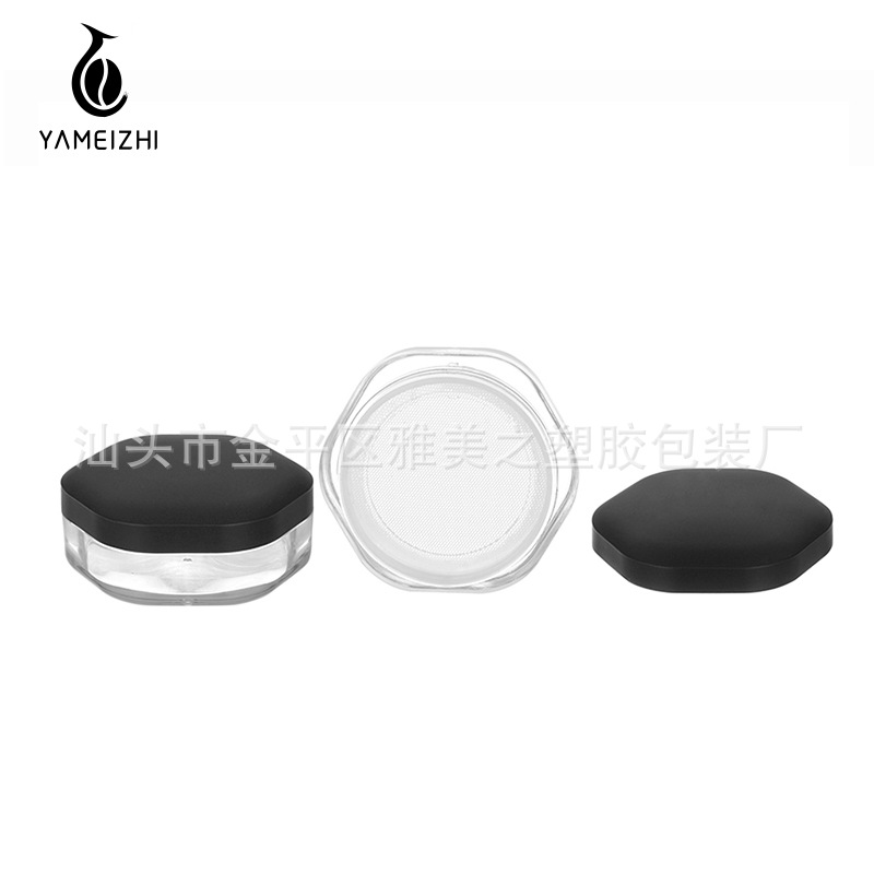 化妆品盒六角形便携单层弹力网布散粉盒蜜粉盒化妆品彩妆包材