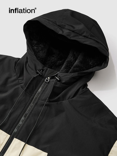 INF Men's Wear | Mountain-Style Thermal Fleece-Padded Outdoor Jacket with Zipper, Windproof Autumn/Winter Jacket
