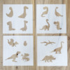 Transparent PET Children's Painting Model Printing Flower Model Animal Laser Hollow Model 0.25 Silk Dinosaurs Template Spot