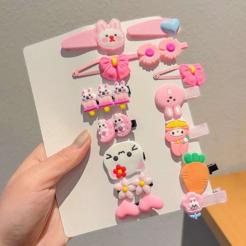 Clip de cabello de dibujos animados para bebés, cabello de bebés poco no lesiones, clip de cabello fetal, clip de tela para niñas, clip de cabello de sudor roto, adornamiento para el cabello