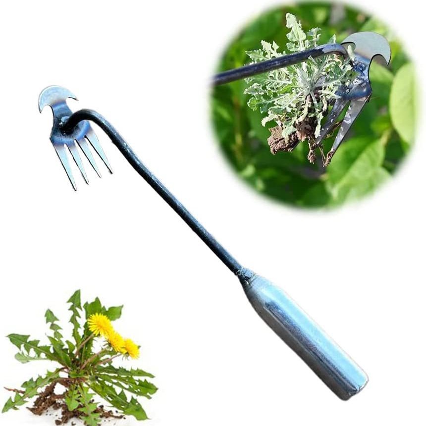 新款除草器锰钢除草器 4 齿双用途小锄头