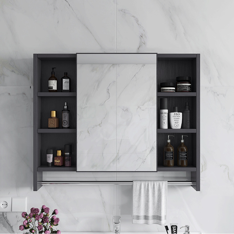 gabinete de espejo de baño almacenamiento inteligente caja de espejo de almacenamiento de desfogado maquillaje espejo de almacenamiento armario colgante tipo pared armario