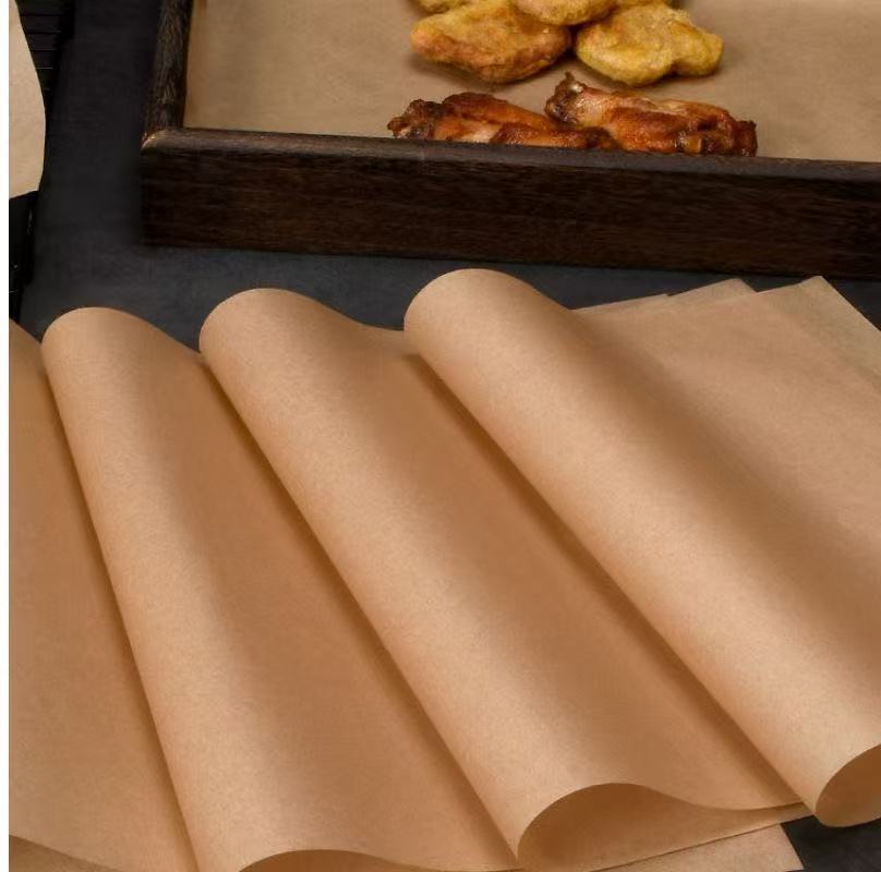 Naturfarbene quadratische Grillpapierkissen Backpapier Fettabsorbierpapier Backblechpapier Lebensmitttelunterlage Papier kommerzieller Ofen Frittieröl-Trennpapier