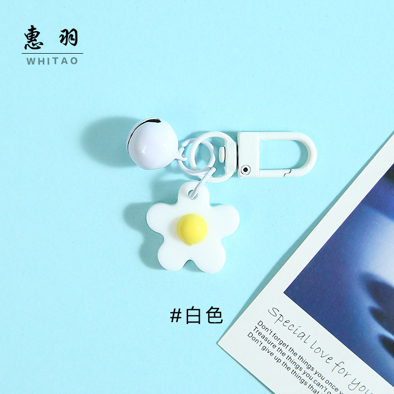 【ホワイト】ソフトラバーフラワー+14mmベル+ドアバックル