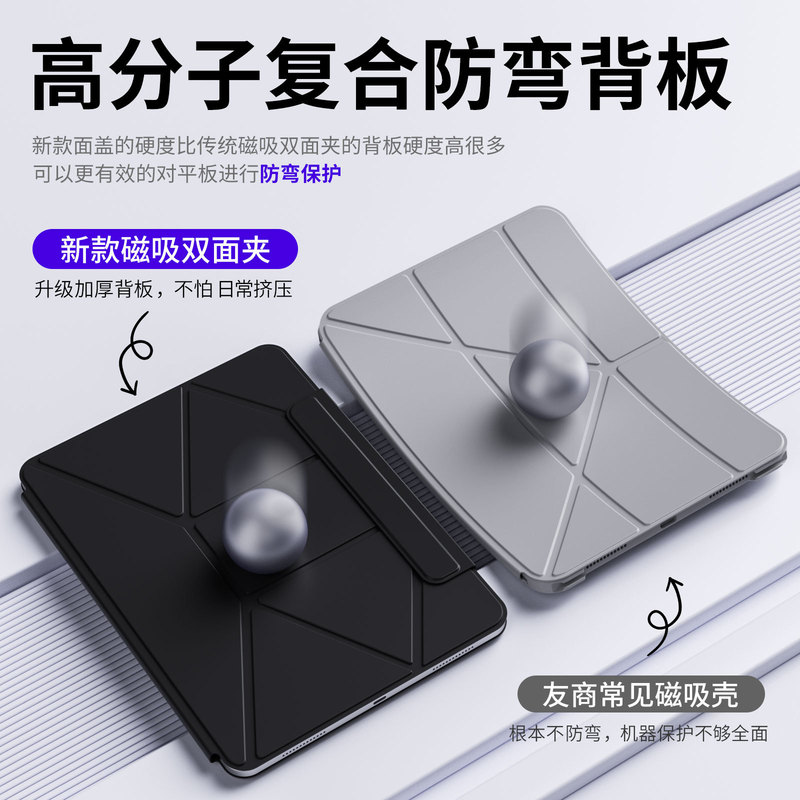 适用2025iPad保护套磁吸air567平板壳A16磁吸拆分多功能air13壳|undefined