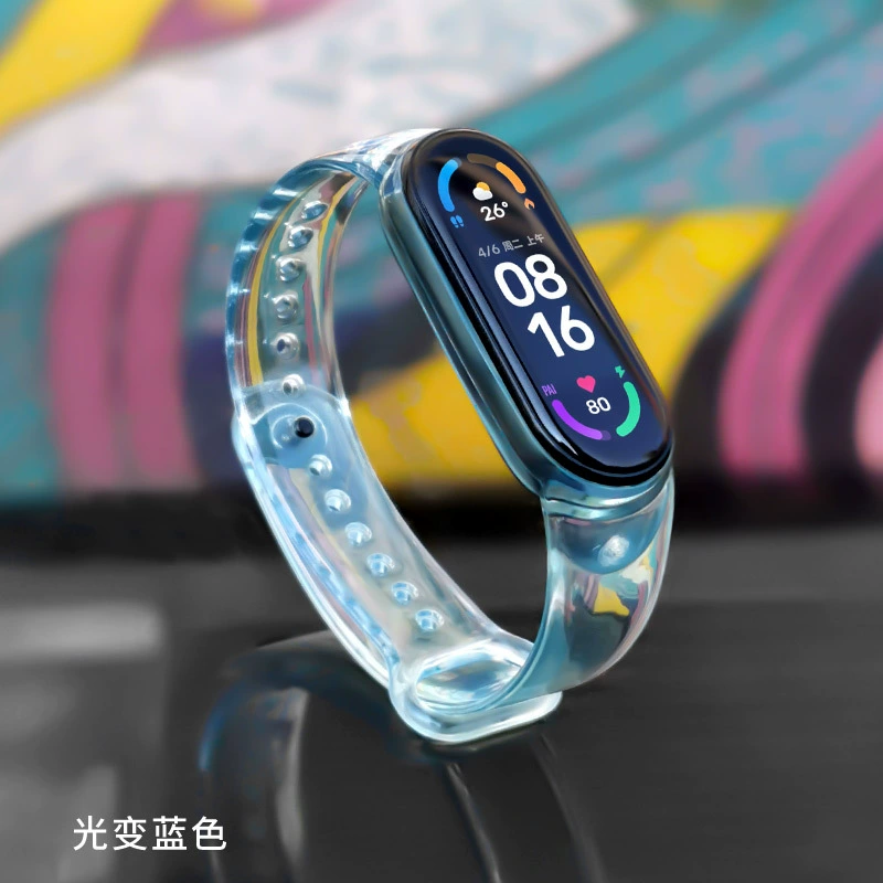 Подходит для браслета Xiaomi 9 — сменный многоцветный ремешок, совместим с Mi Band 4/5/6/7/8, смена света и цвета