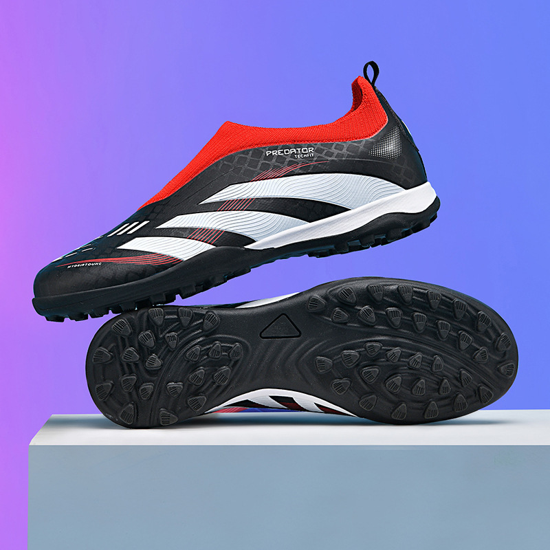 Tenis de Fútbol de Corte Bajo de PU y Caucho Ligeros para Césped Natural y Artificial