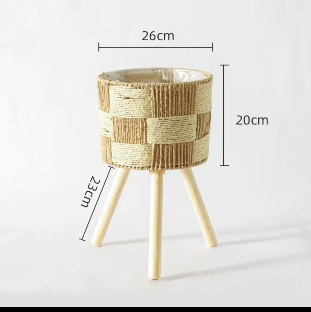 Estante para Macetas de Ratán Hecho a Mano, Ratán y Bambú, Hecho a Mano, para Sala de Estar y Balcón
