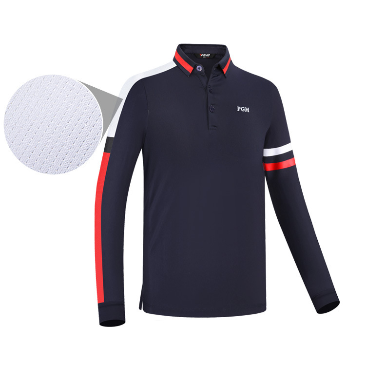 Áo thun dài tay golf bé trai PGM mùa thu đông — YF434-Áo màu trắng, YF459-màu xanh lá cây, YF459-màu trắng, YF434-Áo màu xanh nước biển chi tiết 16