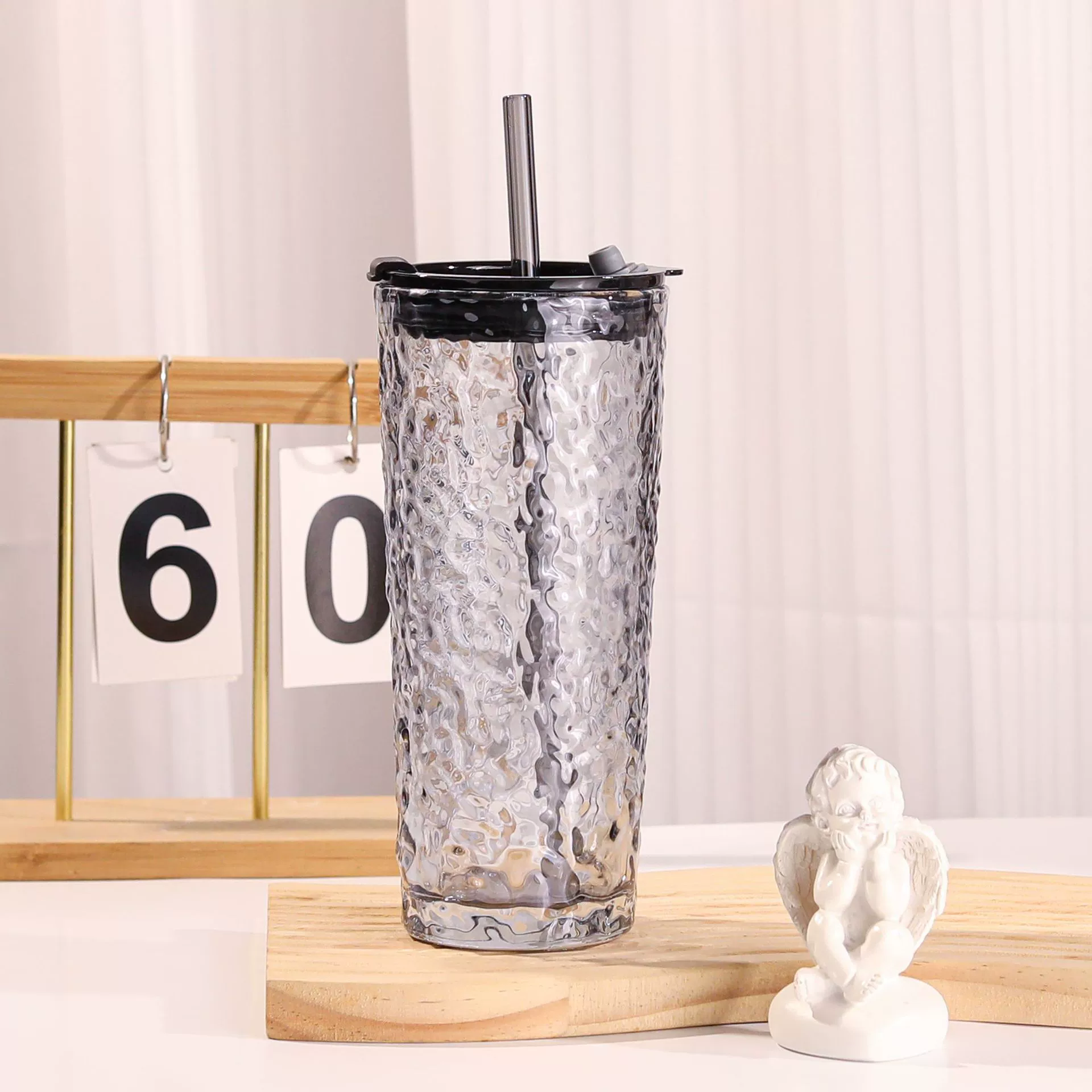 Объемный прозрачный кофейный стакан со стеклом, американский стиль
