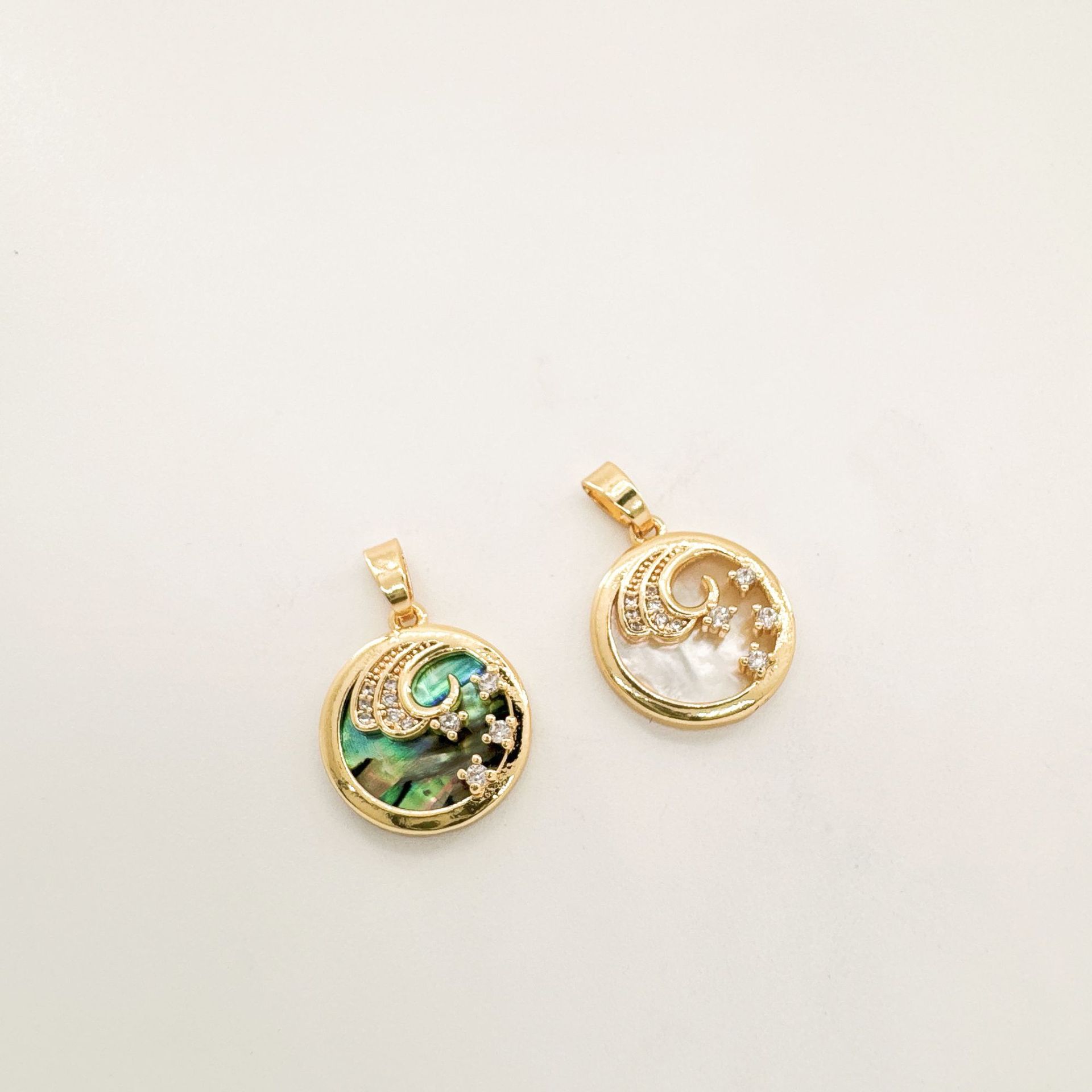 Pendant Jewelry Making Type Abalone Shell Inlay Material 1 Piece Copper Abalone Shell Geometric Pendant