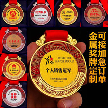 奖牌定制运动会创意比赛奖章制作金属荣誉挂牌定做金银马拉松铜牌