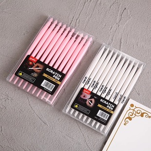 10-Piece Set of Yue Lu Children's Scratch-Off Pens, Creative Pointed and Flat Dual-Use Art Drawing Scratch-Off Pen Set, Direct from Manufacturer