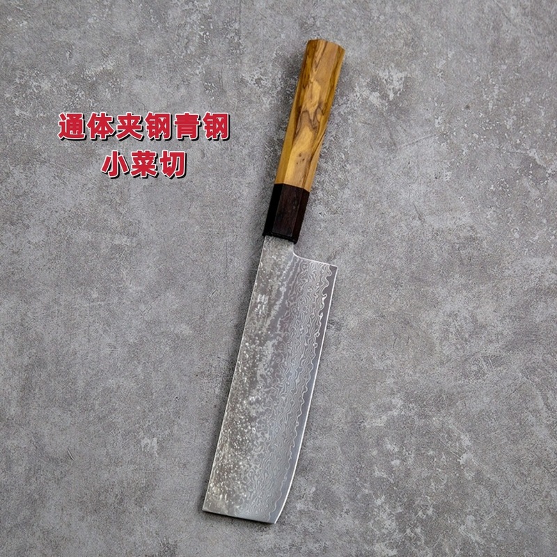 出口日本尾单青钢小菜切锻打锋利女士切片刀高级手工锻打通体夹钢|undefined