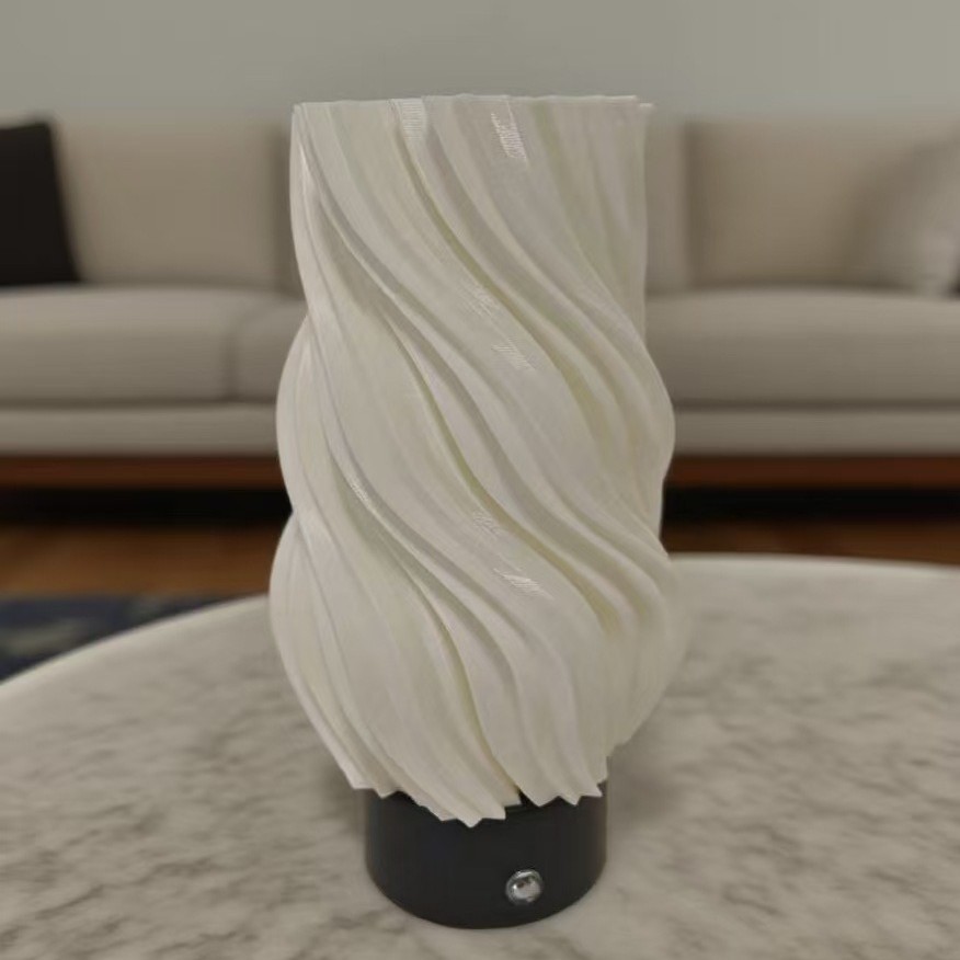 Bedroom Bedside Decorative Table Lamp Rechargeable Ins Cream Style 3D Printed Touch Dimming Night Light Study Vase Lamp