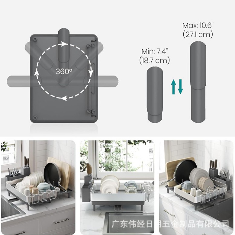 Estante de almacenamiento de cocina multifuncional de doble capa plegable y estirable para el hogar transfronterizo