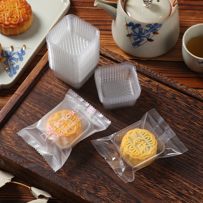 Bolsa de embalaje de mini pastel de luna 15 - 25g, caja inferior, pastel de cangrejo, pastel de frijoles verdes, bolsa de sello de huevo