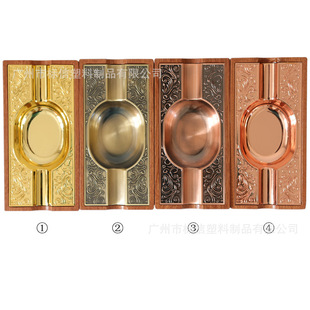 Stainless Steel Solid Wood Ashtray Household Outdoor Creative High-end Retro Cigar Ashtray Cigar Box Household Ornaments