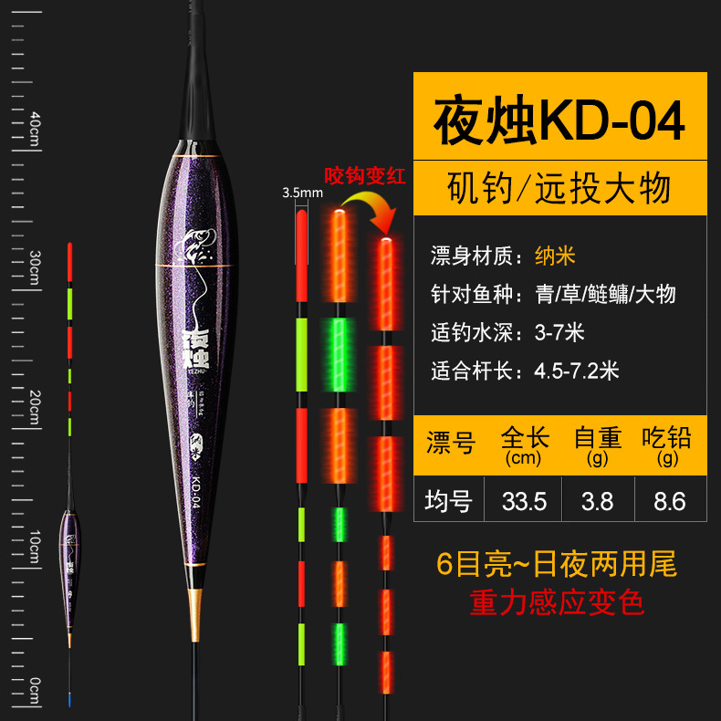 Flotador de pesca de roca de tiro largo flotador electrónico de pesca de roca flotador luminoso nano llamativo triángulo cola de pesca grande etiqueta flotante al por mayor
