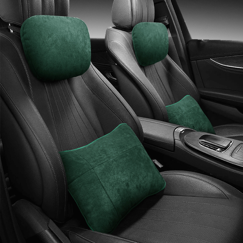 A品汽車頭枕車載座椅頸椎靠枕護頸麂皮絨腰靠適用奔馳S級邁巴赫