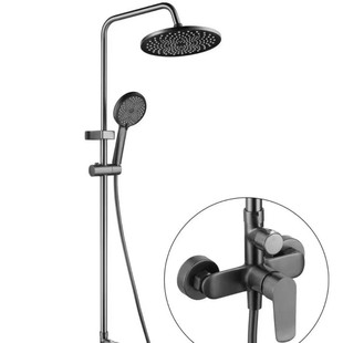 Bathroom copper shower suit three piano button intelligent constant temperature digital faucet booster nozzle