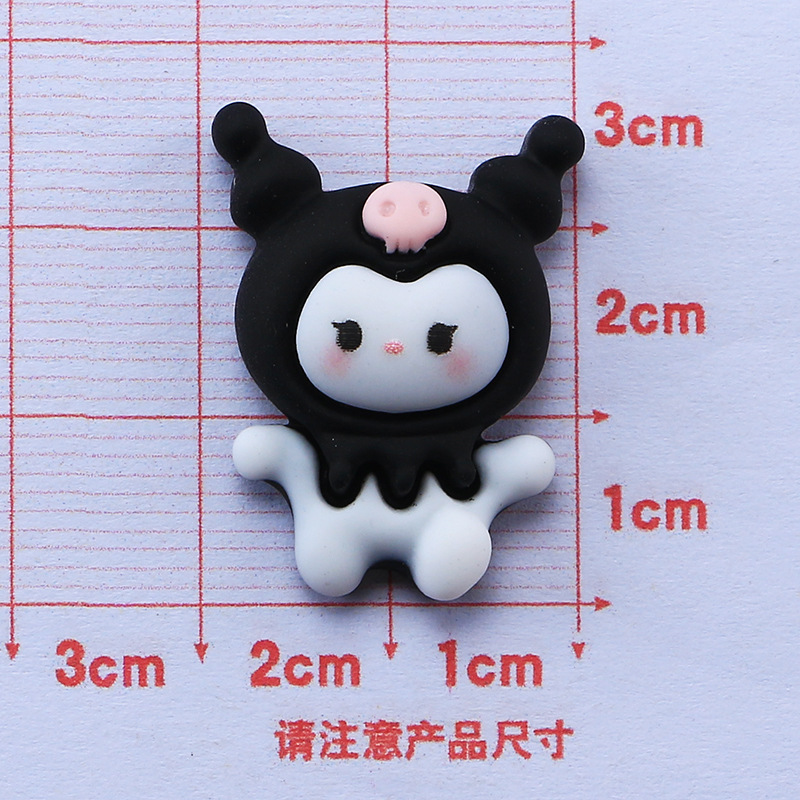 Negro y púrpura serie de dibujos animados paquete material DIY pegamento crema teléfono móvil Shell accesorios la joyería resina hecha a mano horquilla