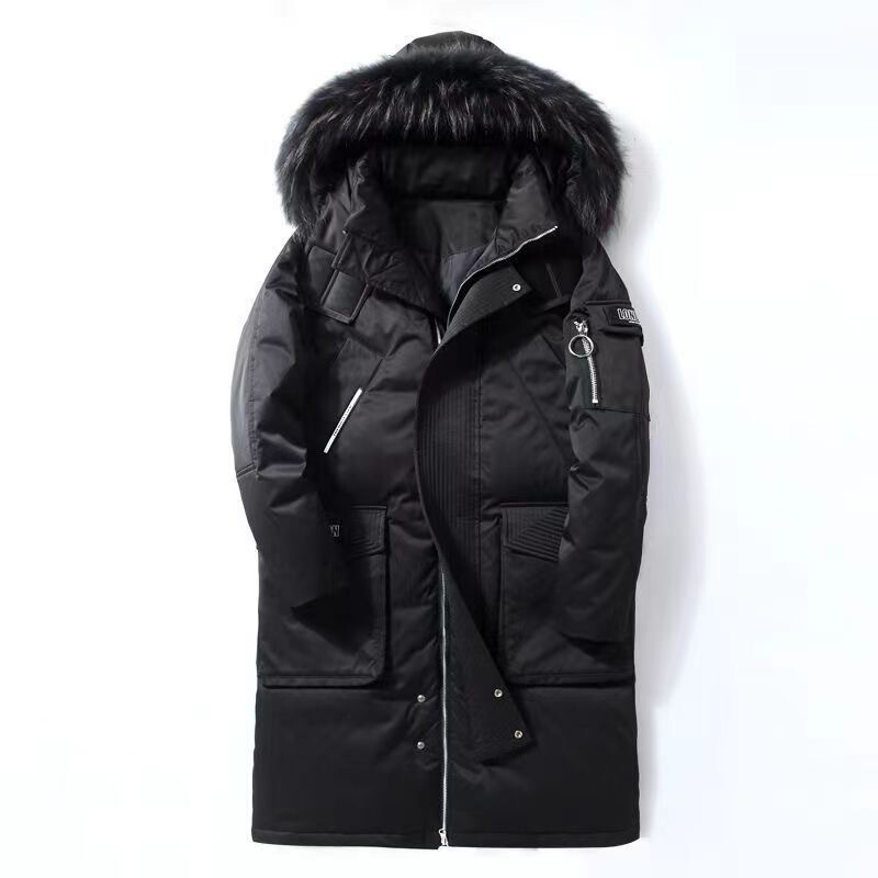 【Cross-Border Foreign Trade】Men's Mid-Length Down Jacket for Winter Outdoor, with Large Fur Collar, Workwear Style, Thickened, Warm and Cold-Proof Coat 【Cross-Border Foreign Trade】Men's Mid-Length Down Jacket for Winter Outdoor, with Large Fur Collar, Workwear Style, Thickened, Warm and Cold-Proof Coat