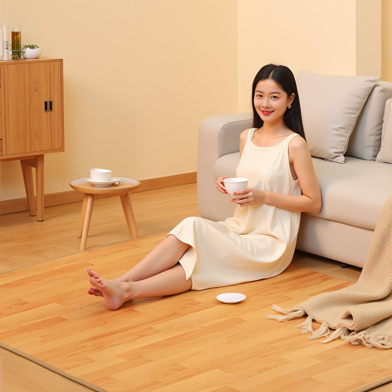 Jiayou Warm coreano almohadilla de suelo térmico de grafeno almohadilla de calor térmico de cristal de carbono alfombra de calefacción eléctrica sala de estar calentada para el hogar de yoga