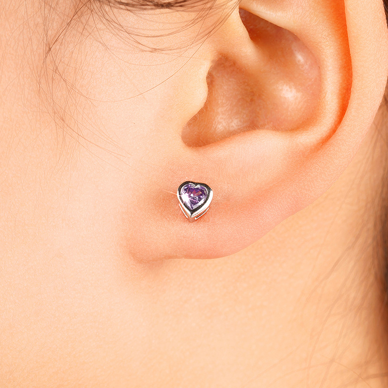3g Weight Copper Ear Needle Material Ear Studs Classification 1 Pair Quantity Daily, Street Occasion Copper Material Heart Shape Pattern All Seasons Season Women's Gender Sweet Style 1 Pair Sweet Heart Shape Copper Ear Studs 21