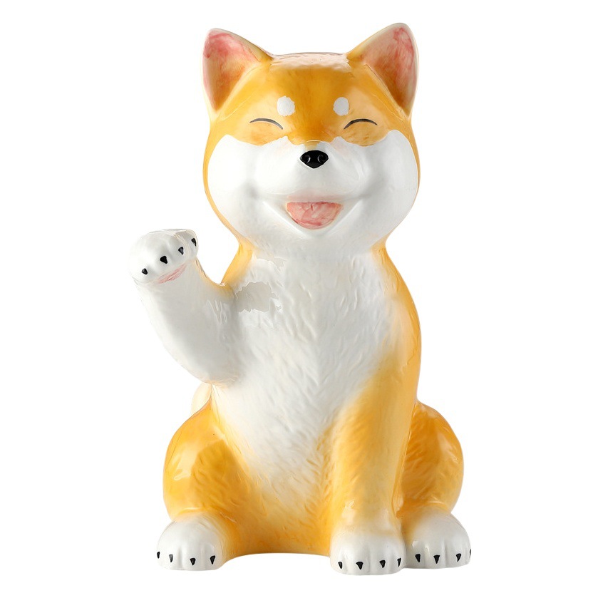 Lindo de cerámica Shiba Inu suerte decoración hogar pasillo salón comedor zapato regalo decoración regalo