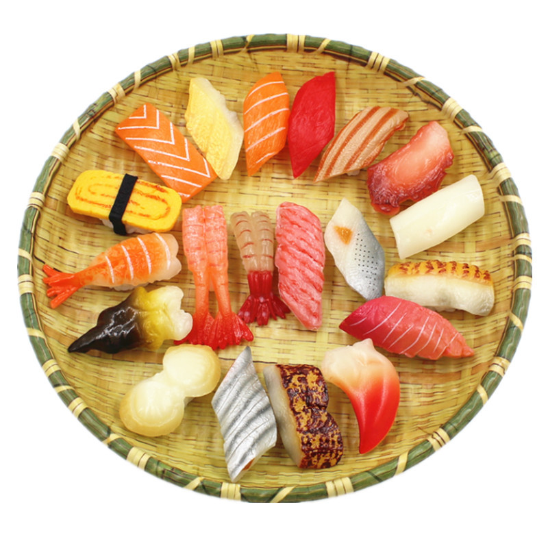 Simulación sushi modelo de juguete para niños japonés comida grande adornos tiro Decoración Accesorios salmón cocina rebanada