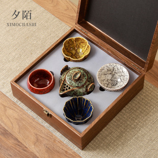 Guochao Forbidden City Wenchuang Wuxing Tea Cup Tea Set Gift Company's Anniversary Celebration Ceremony Accompanying Ceremony Printable logo