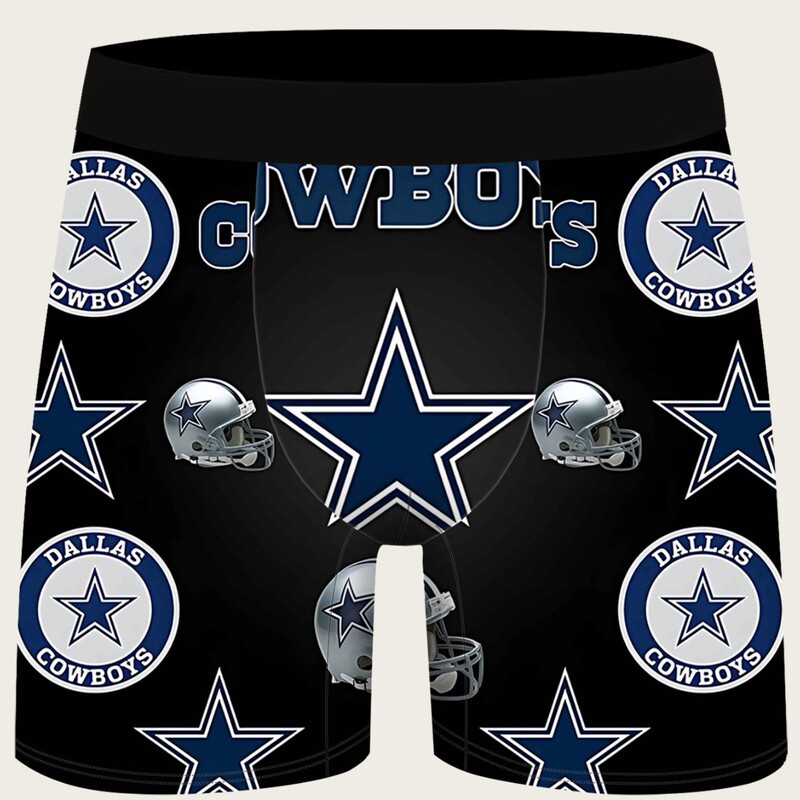 Super Bowl Holiday Print Men's Underwear Dropshipping Cross-Border Temu Aliexpress Printed Washable Label Boxer Briefs