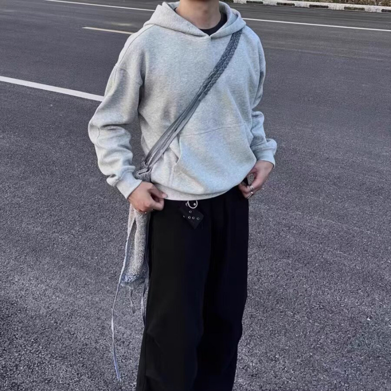 Versatile 2025 New Autumn and Winter New Hooded Sweatshirts for Men and Women Sports Loose Pure Color Velvet Sweatshirt Tops Cross-Border