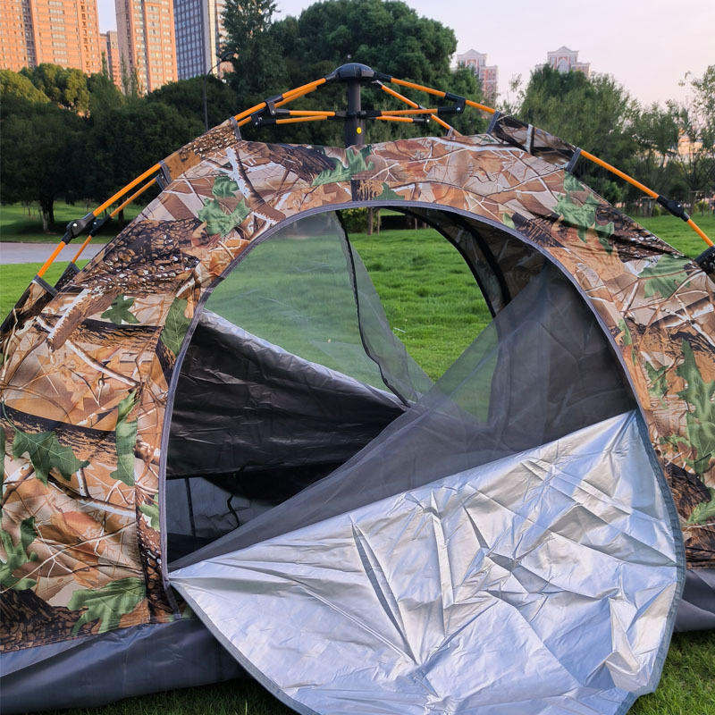 Camouflage tent automatic single soldier windproof outdoor camping camping leaves outing 1 Maple Leaf portable light