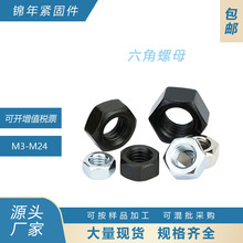 六角螺母4.8级铁镀锌本色白锌螺栓螺帽外六角螺丝帽正牙反牙M3M4M