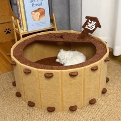 跨境宠物猫窝耐磨防抓不掉屑双层大空间毛毡猫窝四季通用猫床